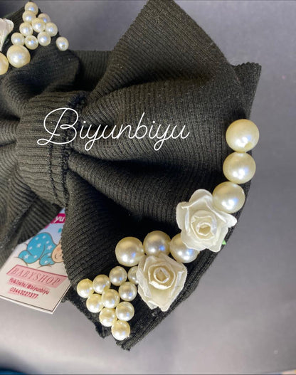 Biyu N Biyu Flower and Pearl Work Headband for Baby Girls