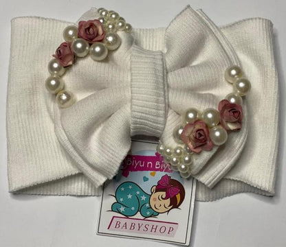 Biyu N Biyu Flower and Pearl Work Headband for Baby Girls