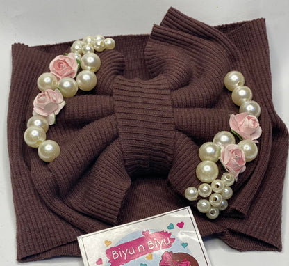 Biyu N Biyu Flower and Pearl Work Headband for Baby Girls