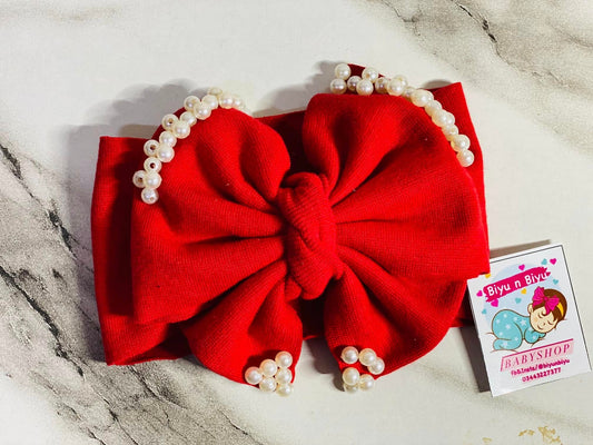 Biyu n Biyu Unique Pearl work Bow Headbands for baby Girls