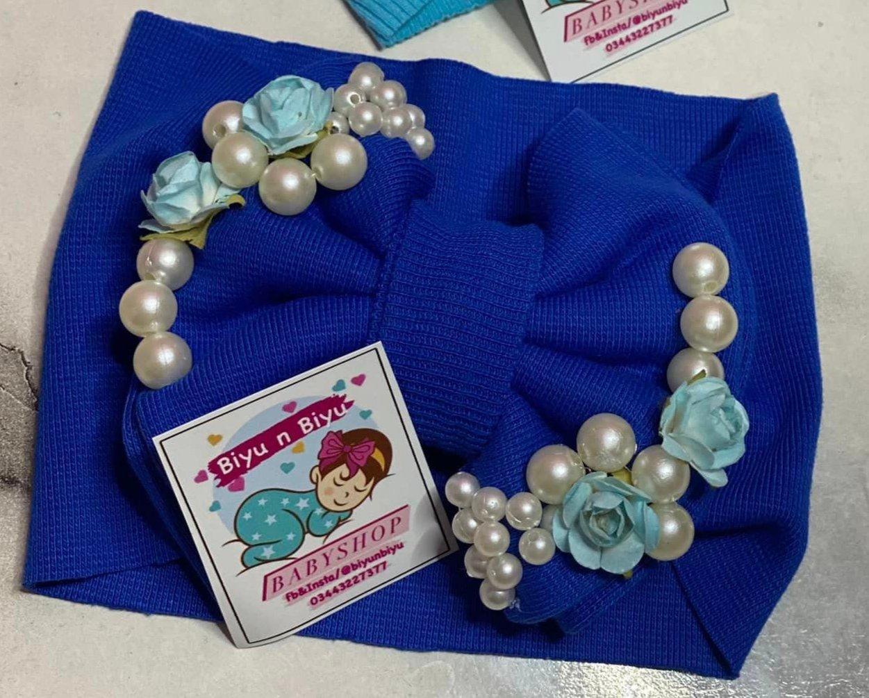 Biyu N Biyu Flower and Pearl Work Headband for Baby Girls