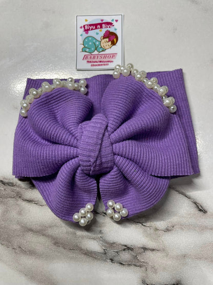 Biyu n Biyu Unique Pearl work Bow Headbands for baby Girls