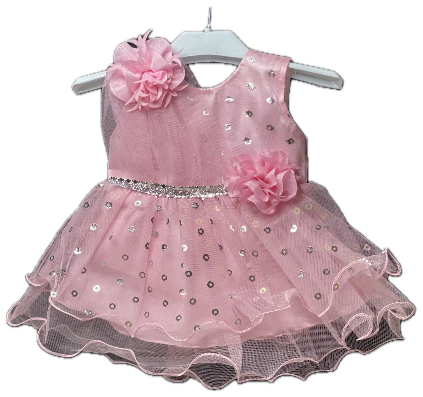 Baby Pink Fancy Frock for Baby Girls RN-01