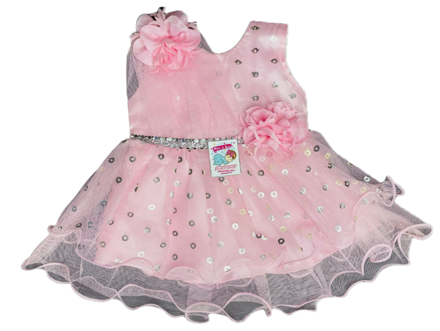 Baby Pink Fancy Frock for Baby Girls RN-01